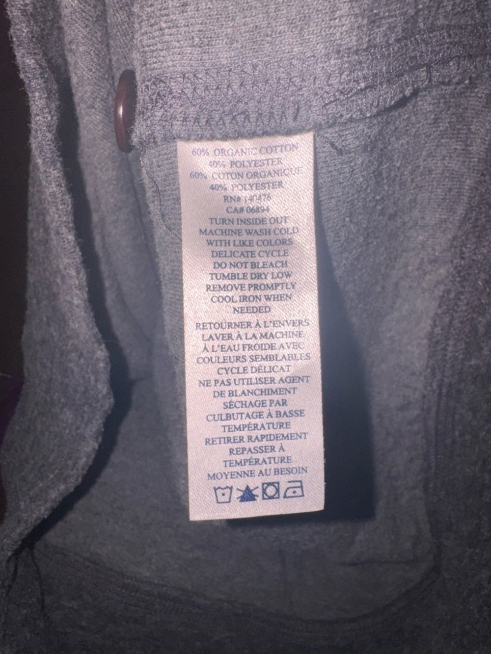 Faherty Men's Charcoal Shawl Collar V-Neck Sweater - Picture 6 of 6